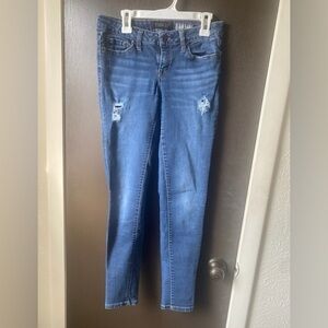 Aeropostale Blue Distressed Skinny Jeans